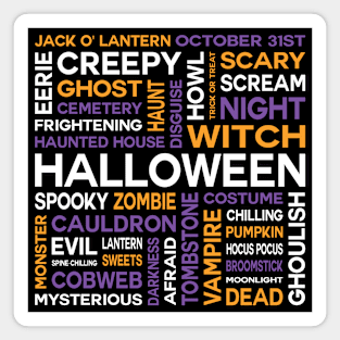 Happy Halloween Word Cloud Magnet